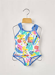 Maillot de bain 1 pièce tissage satiné bleu CATIMINI fille