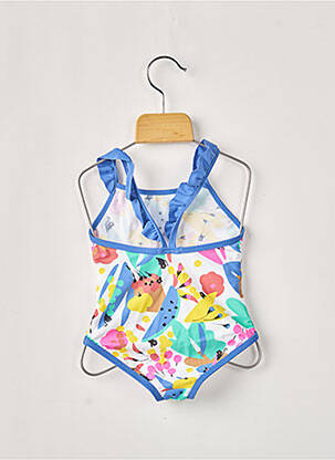 Maillot de bain 1 pièce tissage satiné bleu CATIMINI fille