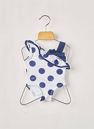 Maillot de bain 1 pièce tissage satiné bleu LILI GAUFRETTE fille