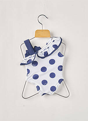 Maillot de bain 1 pièce tissage satiné bleu LILI GAUFRETTE fille