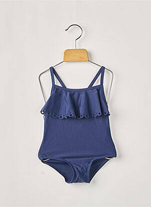 Maillot de bain 1 pièce tissage satiné bleu LILI GAUFRETTE fille