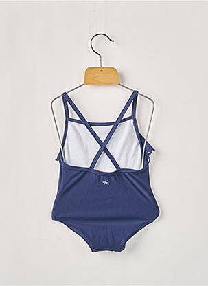Maillot de bain 1 pièce tissage satiné bleu LILI GAUFRETTE fille