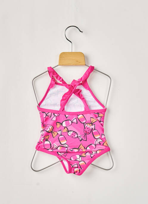 Maillot de bain 1 pièce tissage satiné rose CATIMINI fille