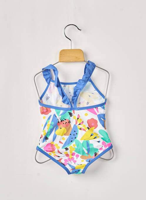 Maillot de bain 1 pièce tissage satiné bleu CATIMINI fille