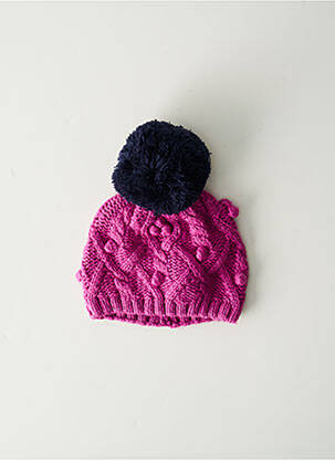 Bonnet finition bords-côtes rose CATIMINI fille