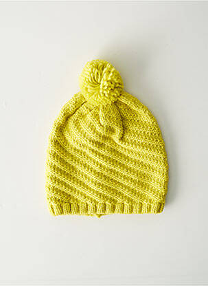 Bonnet finition bords-côtes jaune CATIMINI fille