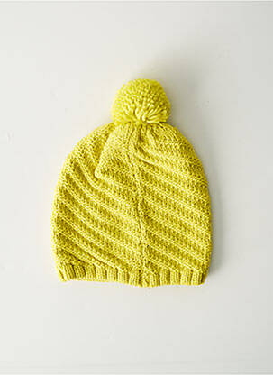 Bonnet finition bords-côtes jaune CATIMINI fille