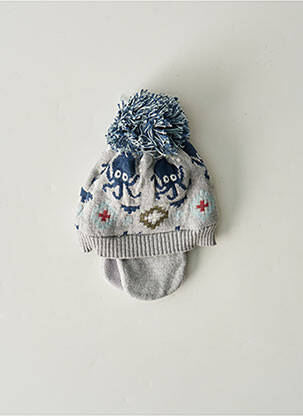 Bonnet finition bords-côtes gris ABSORBA garçon