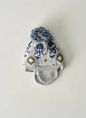 Bonnet finition bords-côtes gris ABSORBA garçon