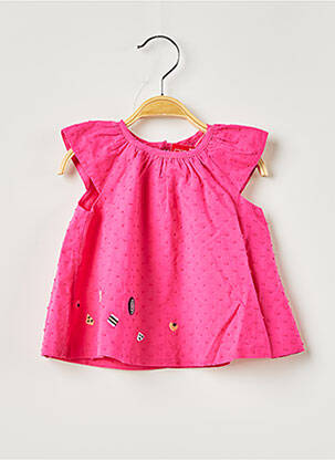 Blouse fermeture pressionnée manches courtes rose CATIMINI fille