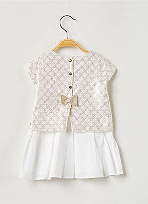 Robe mi-longue manches courtes manches courtes blanc CATIMINI fille