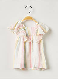 Robe mi-longue col carré manches courtes rose CATIMINI fille