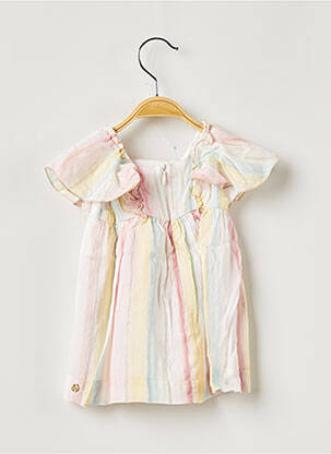 Robe mi-longue col carré manches courtes rose CATIMINI fille