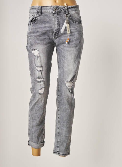 Jeans coupe slim gris MELLY & CO pour femme