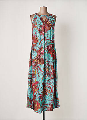 Robe longue sans manche sans manche bleu JULIE GUERLANDE femme