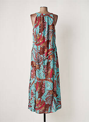 Robe longue sans manche sans manche bleu JULIE GUERLANDE femme