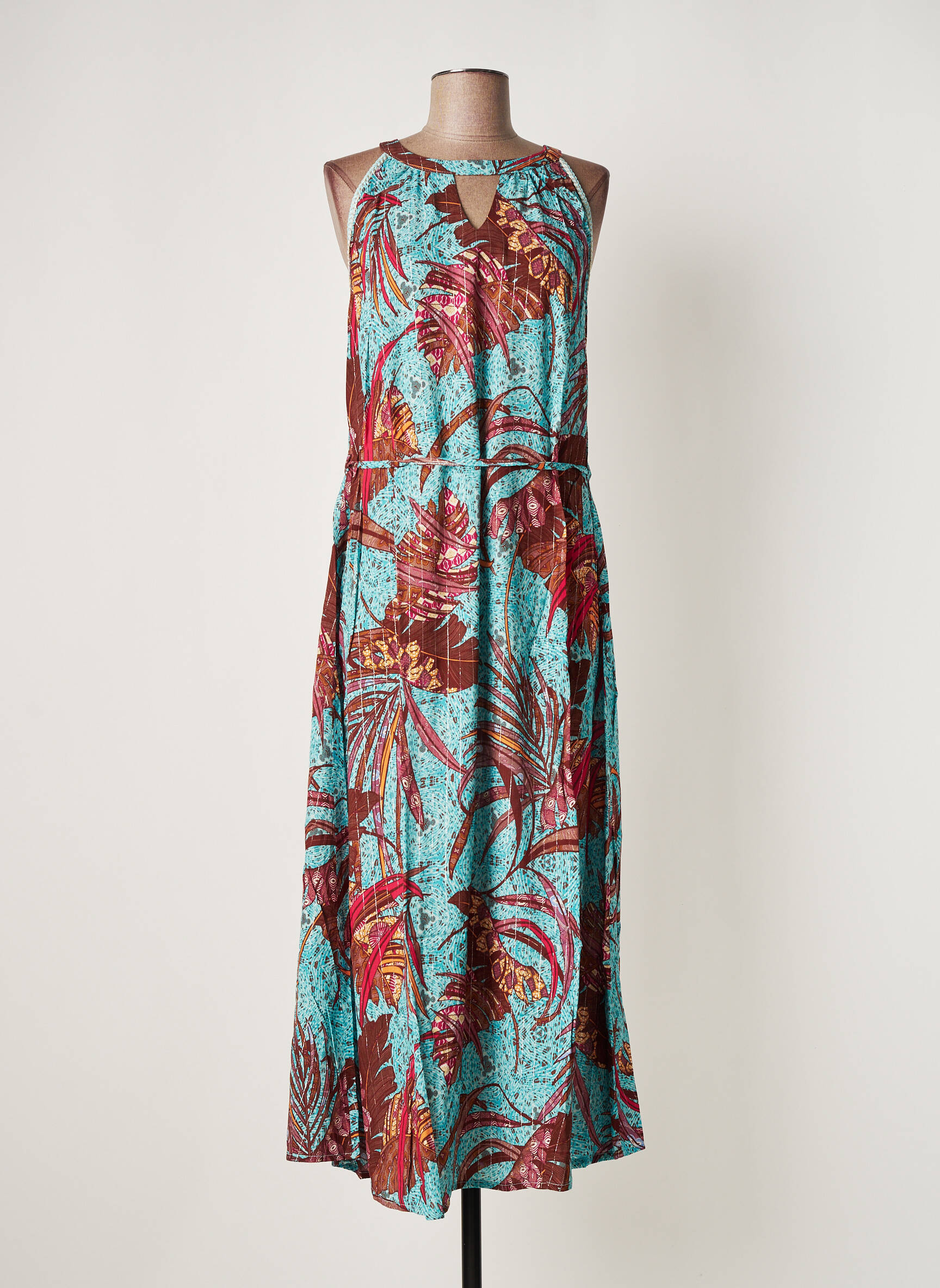 Robe longue sans manche sans manche bleu JULIE GUERLANDE femme