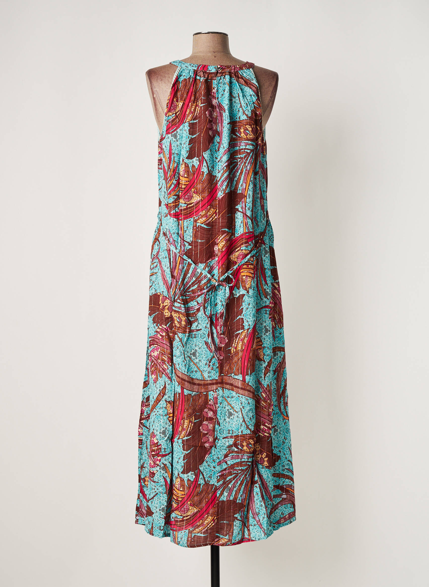 Robe longue sans manche sans manche bleu JULIE GUERLANDE femme