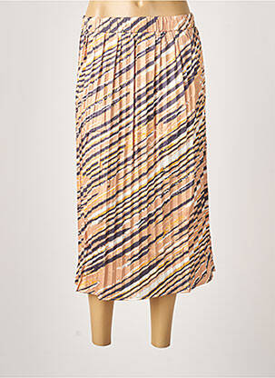 Jupe mi-longue taille normale beige JULIE GUERLANDE femme