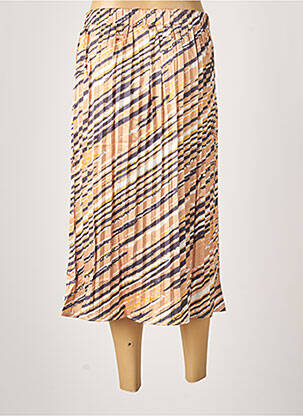 Jupe mi-longue taille normale beige JULIE GUERLANDE femme