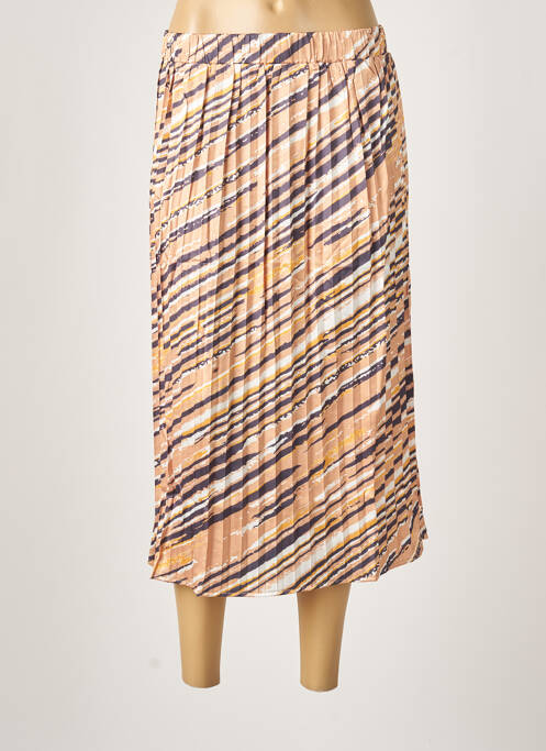 Jupe mi-longue taille normale beige JULIE GUERLANDE femme