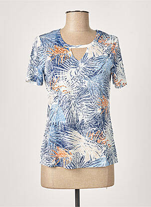 T-shirt sérigraphie avec strass manches courtes bleu DIANE LAURY femme