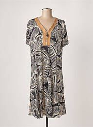 Robe mi-longue coupe fluide manches courtes noir DIANE LAURY femme