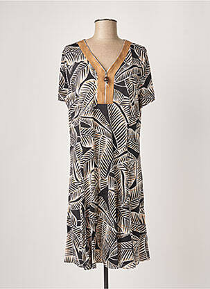 Robe mi-longue manches courtes manches courtes noir DIANE LAURY femme