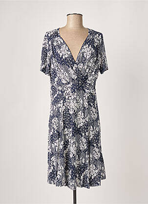 Robe courte coupe fluide manches courtes bleu DIANE LAURY femme