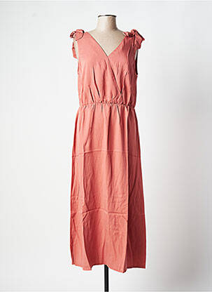 Robe longue coupe cintrée fines bretelles orange C'EST BEAU LA VIE femme