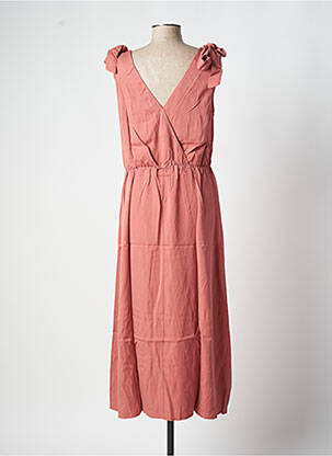 Robe longue coupe cintrée fines bretelles orange C'EST BEAU LA VIE femme