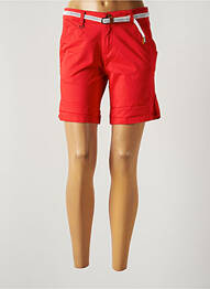 Short fermeture zippée sous rabat boutonné taille normale rouge C'EST BEAU LA VIE femme