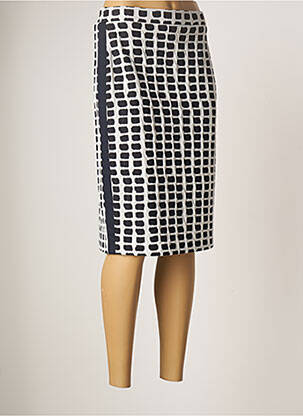 Jupe mi-longue stretch blanc FRANK WALDER femme