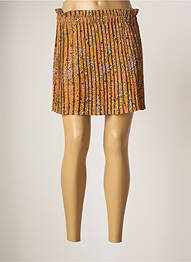 Jupe courte coupe évasée marron JUBYLEE femme