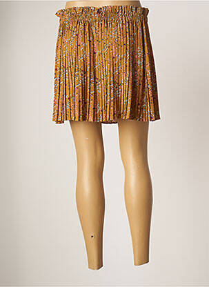 Jupe courte coupe évasée marron JUBYLEE femme