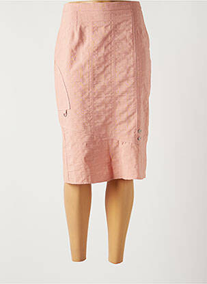 Jupe mi-longue coupe évasée rose GUY DUBOUIS femme