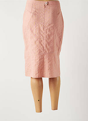 Jupe mi-longue coupe évasée rose GUY DUBOUIS femme