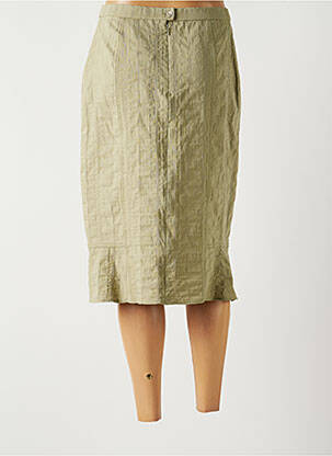 Jupe mi-longue stretch vert GUY DUBOUIS femme
