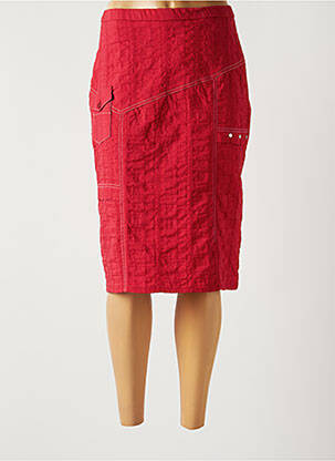 Jupe mi-longue taille normale rouge GUY DUBOUIS femme