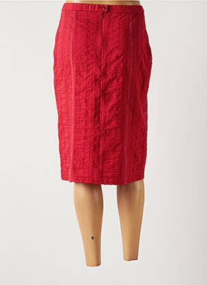 Jupe mi-longue taille normale rouge GUY DUBOUIS femme
