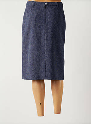 Jupe mi-longue taille normale bleu GUY DUBOUIS femme