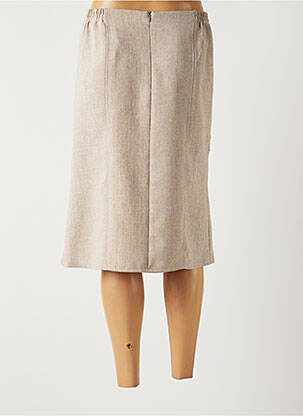 Jupe mi-longue stretch marron GUY DUBOUIS femme