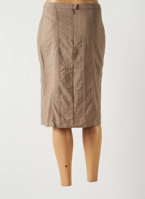 Jupe mi-longue marron GUY DUBOUIS pour femme