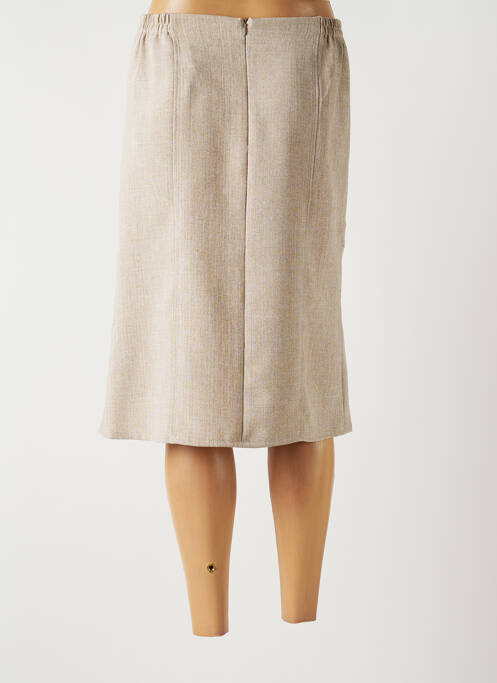 Jupe mi-longue marron GUY DUBOUIS pour femme