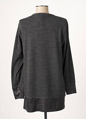 Pull tunique tissage lainage manches longues gris GUY DUBOUIS femme