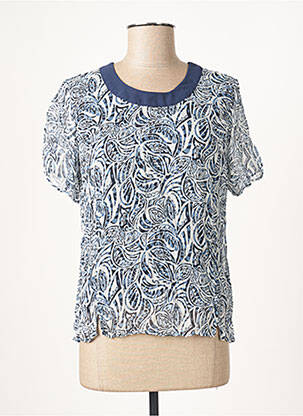 Top imprimé fantaisie manches courtes bleu GUY DUBOUIS femme