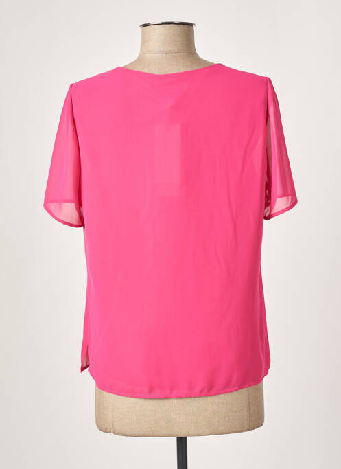 Top coupe fluide manches courtes rose GUY DUBOUIS femme