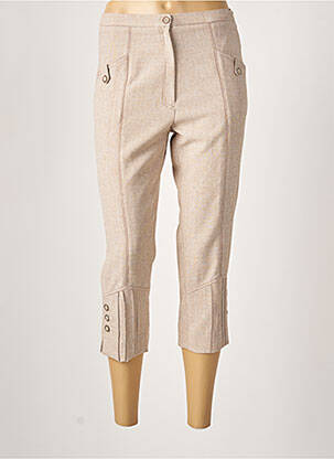 Pantacourt stretch taille haute beige GUY DUBOUIS femme