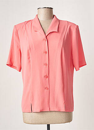 Chemisier tissage crêpe manches courtes rose GUY DUBOUIS femme