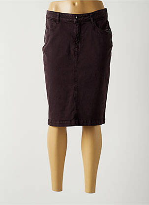 Jupe mi-longue coupe droite marron GUY DUBOUIS femme
